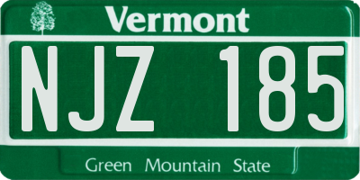 VT license plate NJZ185