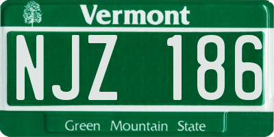 VT license plate NJZ186