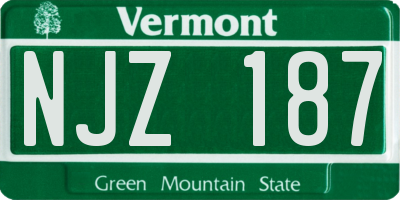 VT license plate NJZ187