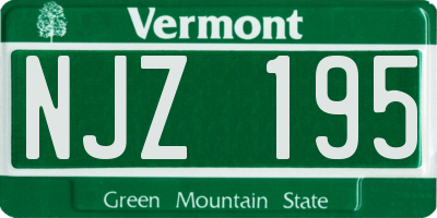 VT license plate NJZ195