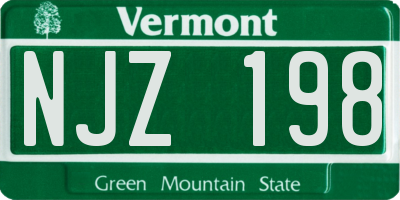 VT license plate NJZ198