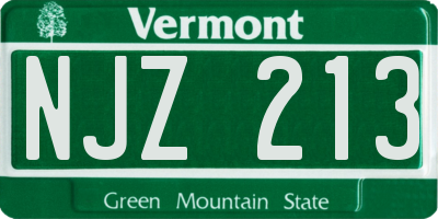 VT license plate NJZ213