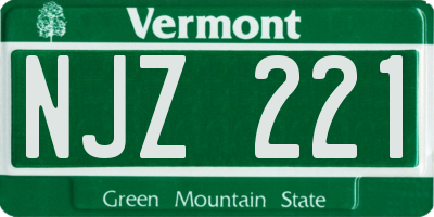 VT license plate NJZ221