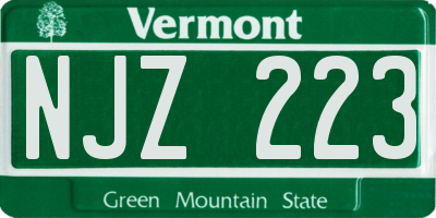 VT license plate NJZ223