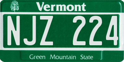 VT license plate NJZ224