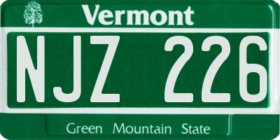 VT license plate NJZ226
