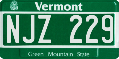 VT license plate NJZ229