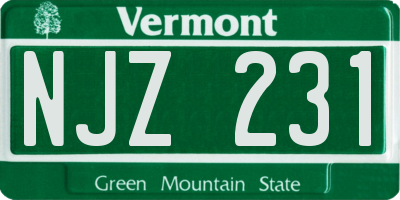 VT license plate NJZ231