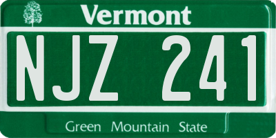 VT license plate NJZ241