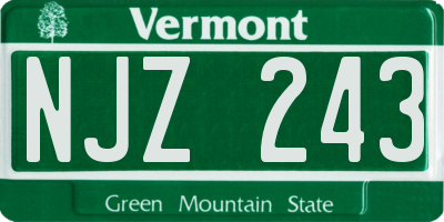 VT license plate NJZ243