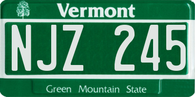 VT license plate NJZ245