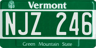 VT license plate NJZ246