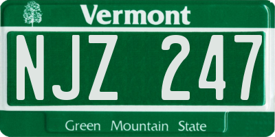 VT license plate NJZ247