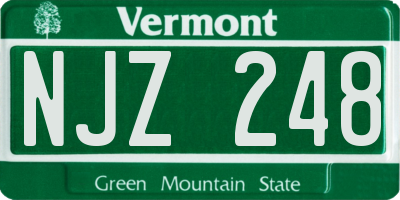 VT license plate NJZ248