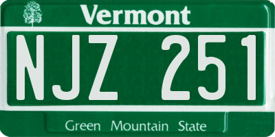 VT license plate NJZ251
