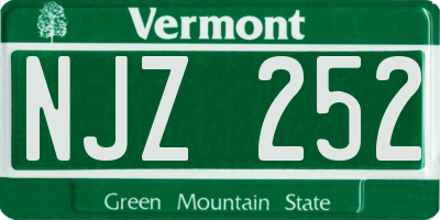 VT license plate NJZ252