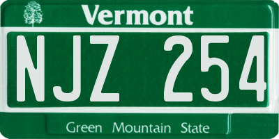 VT license plate NJZ254