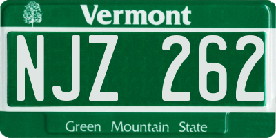 VT license plate NJZ262
