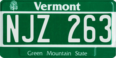 VT license plate NJZ263