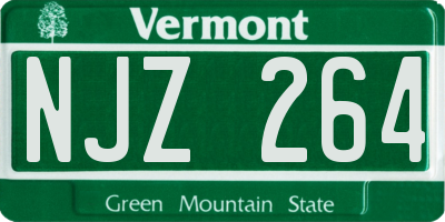 VT license plate NJZ264