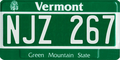 VT license plate NJZ267