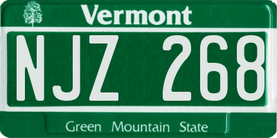 VT license plate NJZ268