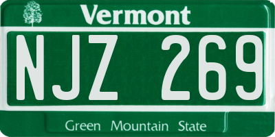 VT license plate NJZ269