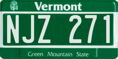 VT license plate NJZ271