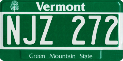 VT license plate NJZ272