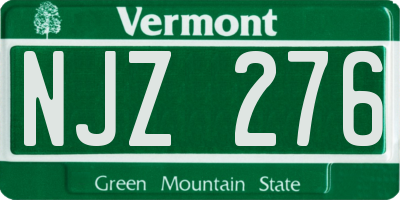 VT license plate NJZ276