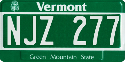 VT license plate NJZ277