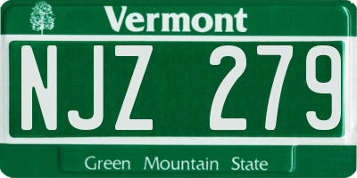 VT license plate NJZ279