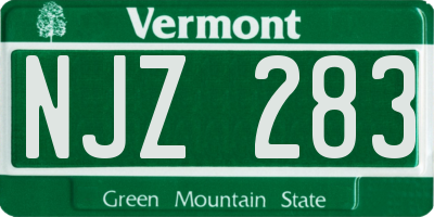 VT license plate NJZ283