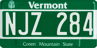 VT license plate NJZ284