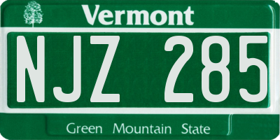 VT license plate NJZ285