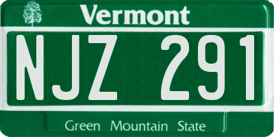 VT license plate NJZ291