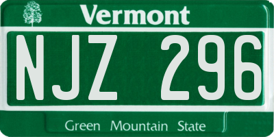 VT license plate NJZ296