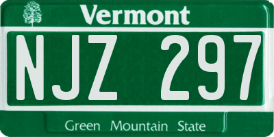 VT license plate NJZ297