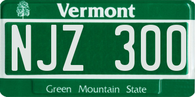 VT license plate NJZ300
