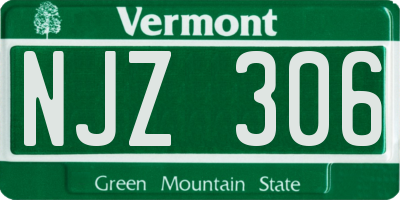 VT license plate NJZ306