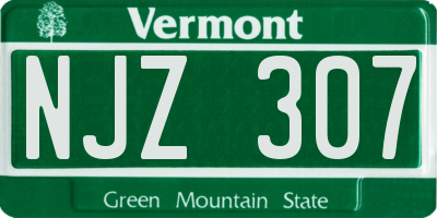 VT license plate NJZ307