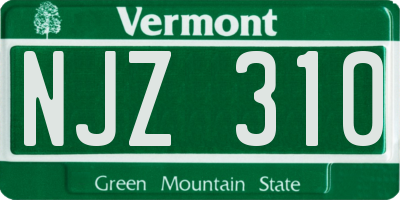 VT license plate NJZ310