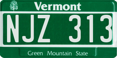 VT license plate NJZ313