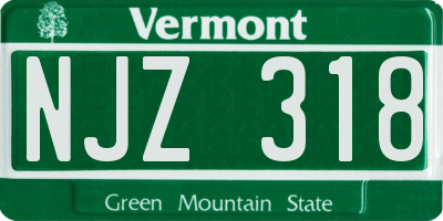 VT license plate NJZ318
