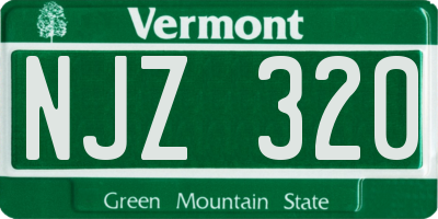 VT license plate NJZ320