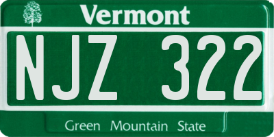 VT license plate NJZ322