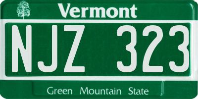 VT license plate NJZ323