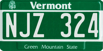 VT license plate NJZ324