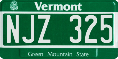 VT license plate NJZ325