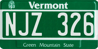 VT license plate NJZ326